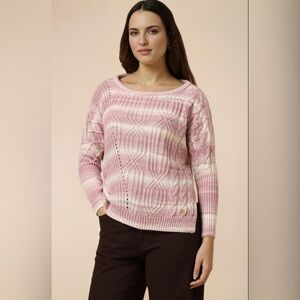 Allen Solly Woman Pink Cable Knit Sweater Size M – New Without Tags